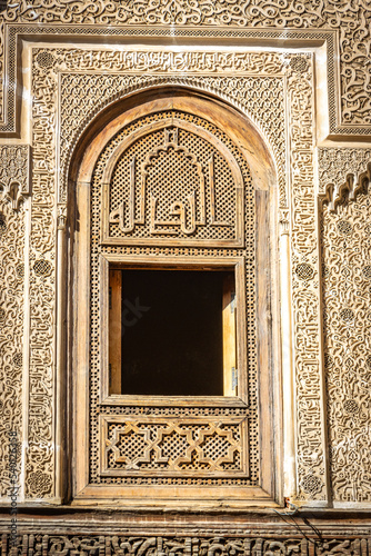 entrance to Medersa Bou Inania, fez, fes, fez el bali, medina, morocco, north africa photo