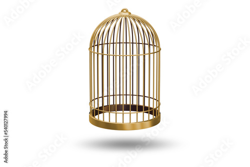 Golden cage concept - 3d rendering