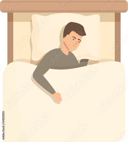 Father insomnia icon cartoon vector. Sleep disorder. Stress girl