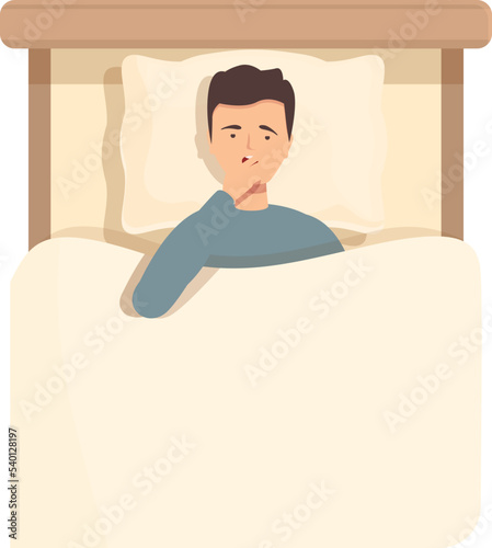 Man bad sleepless icon cartoon vector. Sleep disorder. Health stress