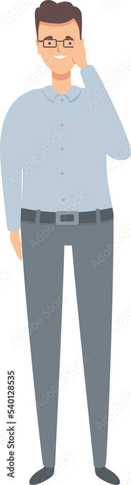 Smiling teacher icon cartoon vector. Male character. School student