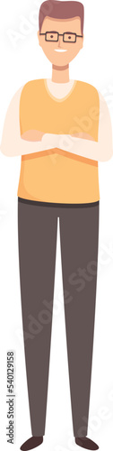 Teacher with eyeglasses icon cartoon vector. Male character. Class professor