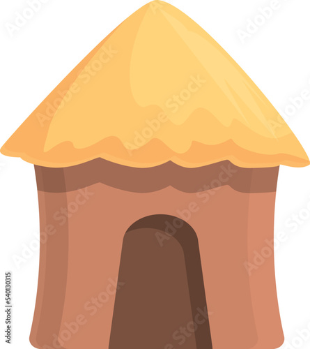 Totem house icon cartoon vector. Tribal art. African person