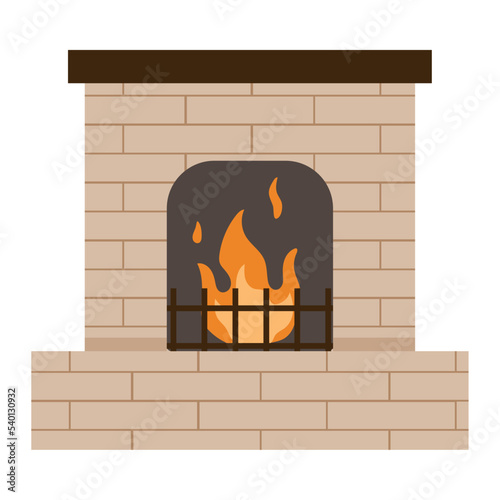 Isolated colored fireplace icon Flat design Vector