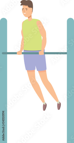 Bar exercise icon cartoon vector. Street workout. Sport park