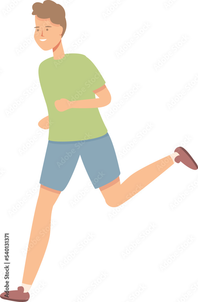 Morning run icon cartoon vector. Street workout. Park sport
