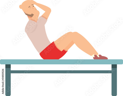 Bench exercise icon cartoon vector. Street workout. Gym training