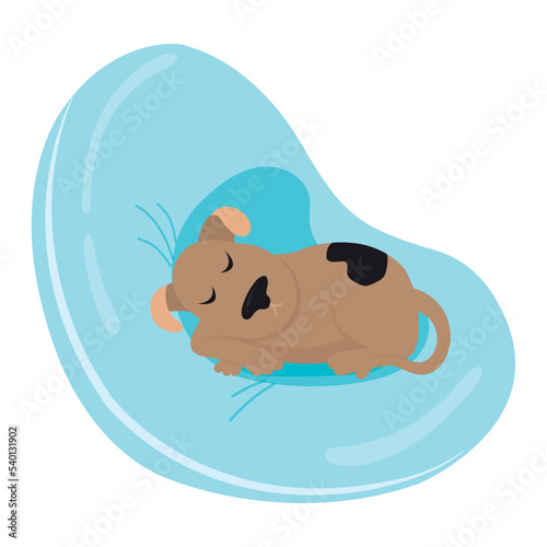 Cute dog sleeping on a pillow couch Vector