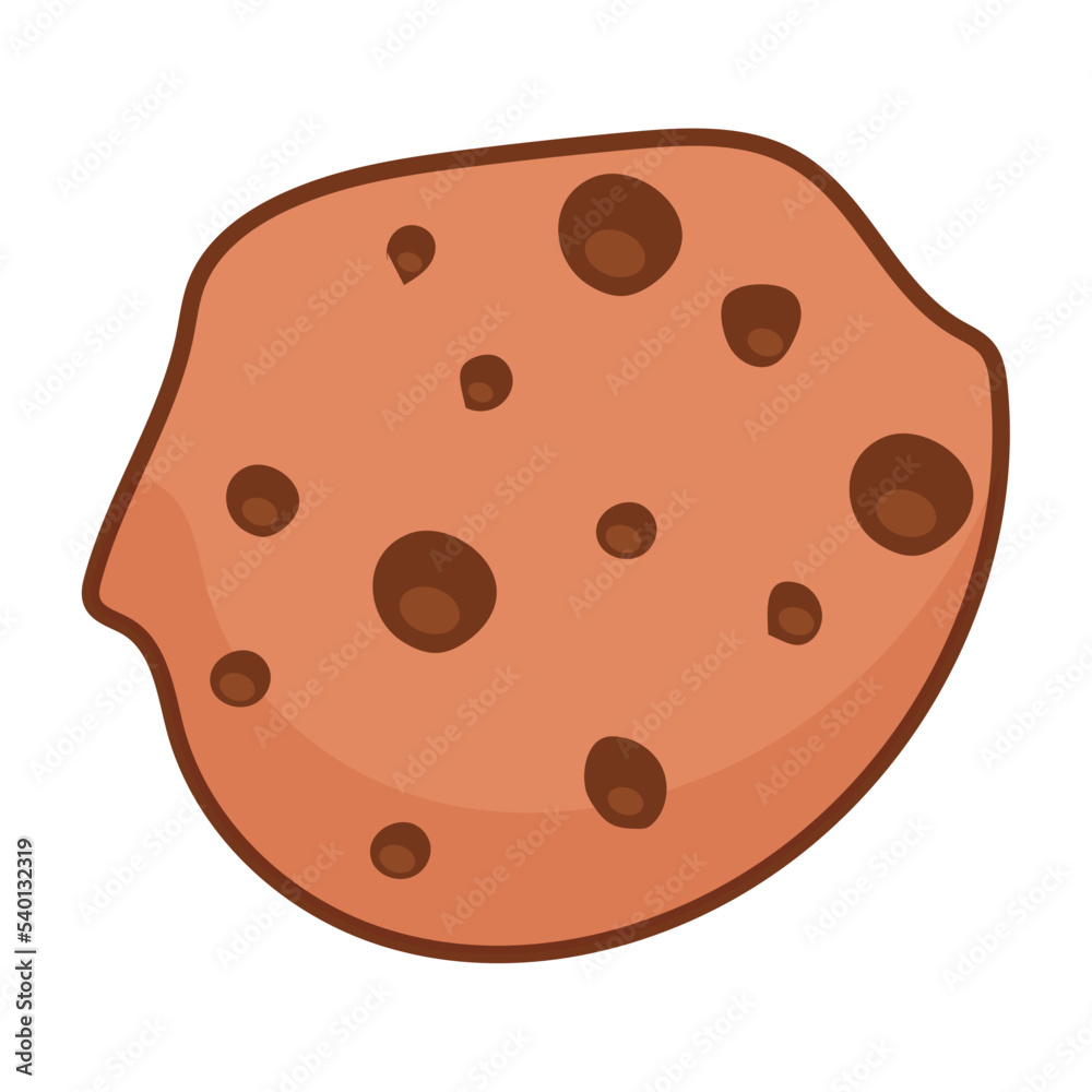Isolated chocolate chip cookie sketch icon Vector