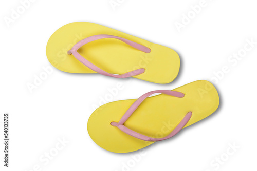 Rubber sandals flip flops isolated on white