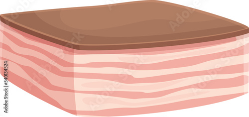 Raw lard icon cartoon vector. Pork meat. Steak bone