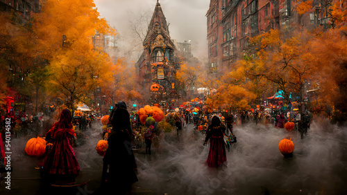 Halloween festival, 20mm lens, stunning city photography, FoksDigitalArt photo