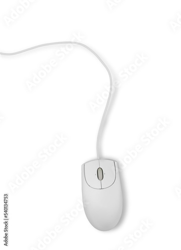 White Computer mouse isolated on background