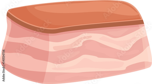 Salami lard icon cartoon vector. Meat pork. Roast fat