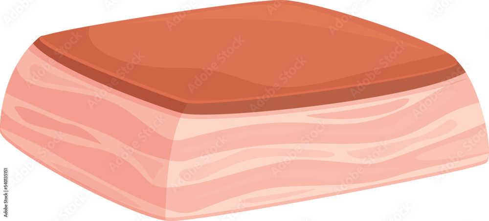 Shop pork lard icon cartoon vector. Bacon meat. Raw beef Shop pork lard icon cartoon vector. Bacon meat. Raw beef