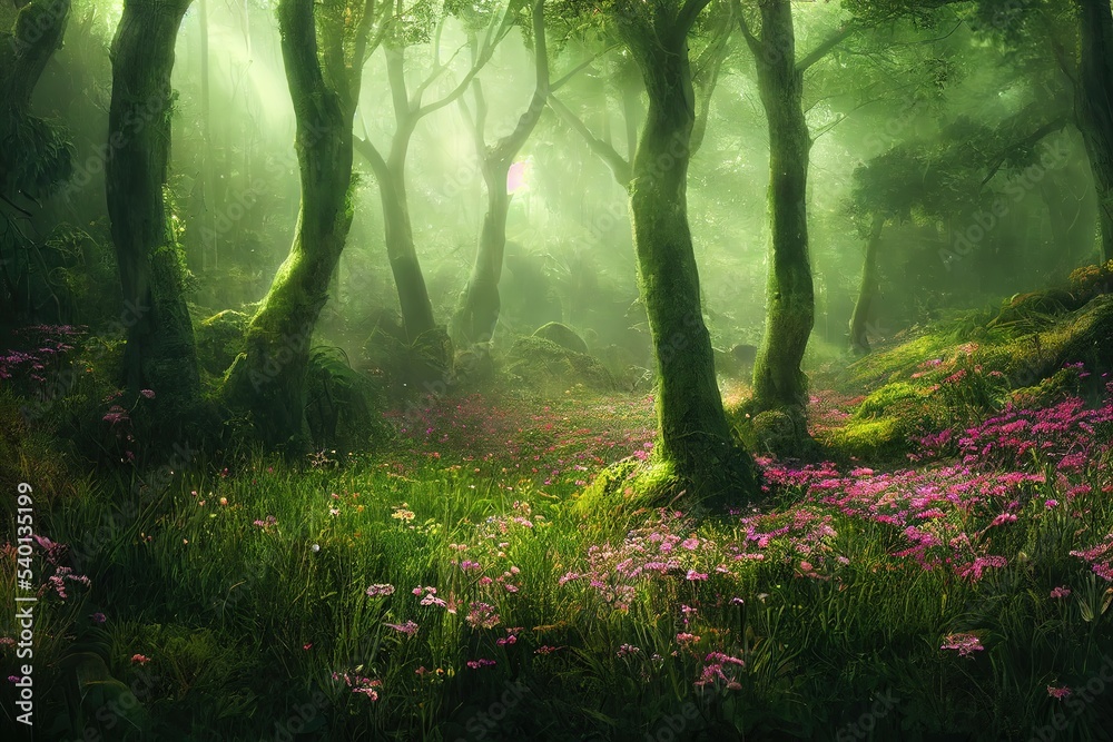 morning in the forest morning in the forest