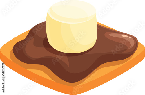 Sweet marshmallow icon cartoon vector. Party food. Roasting cooking