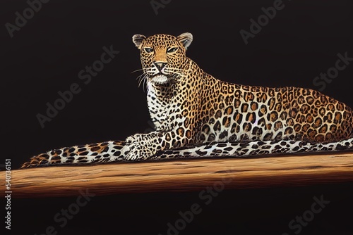 leopard on the rock photo