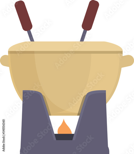 Restaurant fondue icon cartoon vector. Cheese food. Cooking sauce