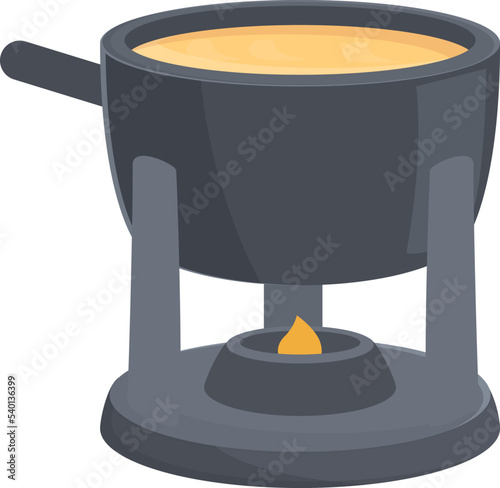 Fondue bread icon cartoon vector. Cheese food. Restaurant dip