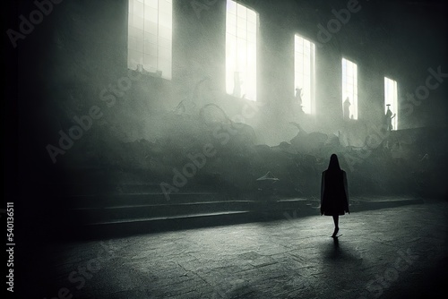 The resurrection of woman  moody atmosphere  high details  dramatic lighting  cinematic lighting  epic composition  wide angle  volumetric lighting