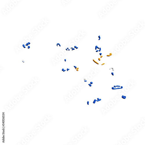 PNG 3D Rendering of Marshall Islands Flag Map
