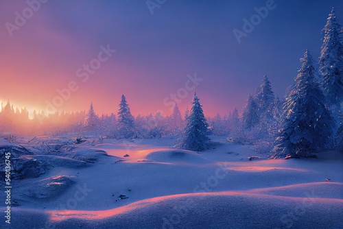 winter sunset in the mountains © Rarity Asset Club