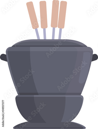 Fat fondue icon cartoon vector. Cooking sauce. Traditional dish