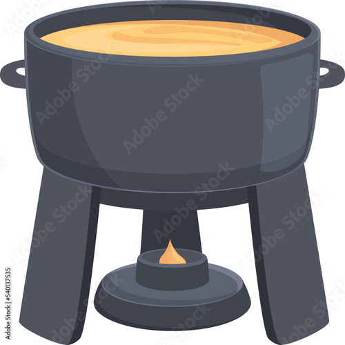 Food fondue icon cartoon vector. Dinner cooking. Sauce dish