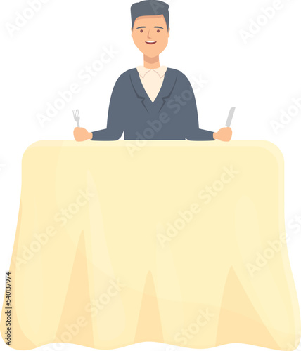 Man cooking icon cartoon vector. Food critic. Safety restaurant