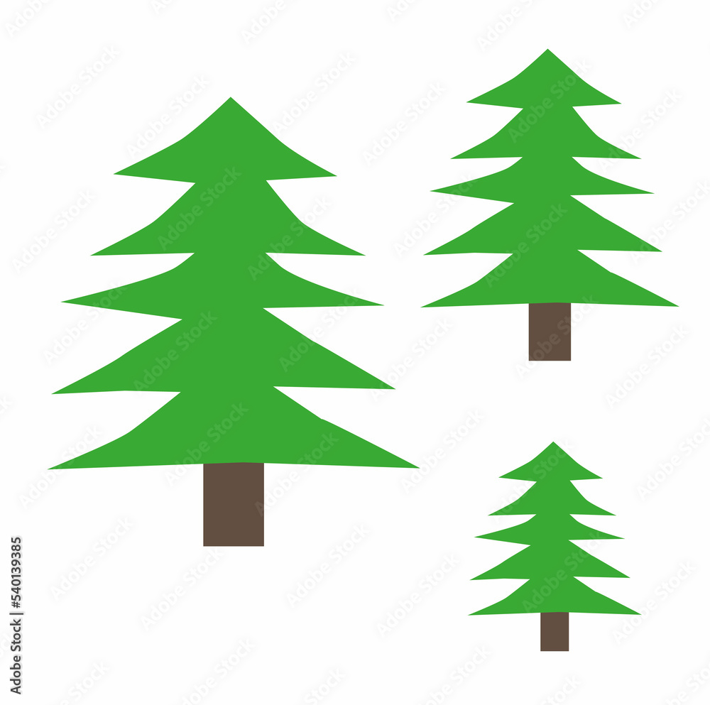 Obraz premium spruce tree logo illustration, template for your design, flat style, isolated on white background