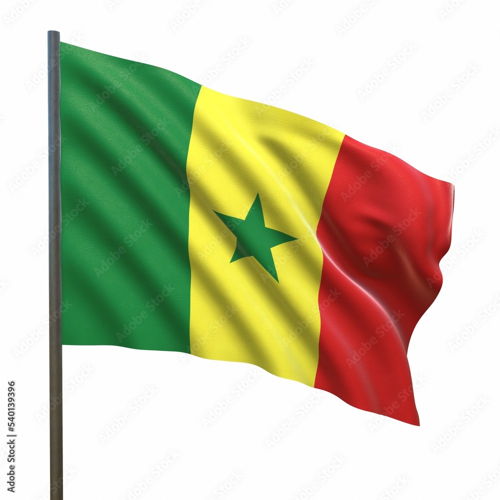 flag of senegal on a white background 3d-rendering flag of senegal on a white background 3d-rendering