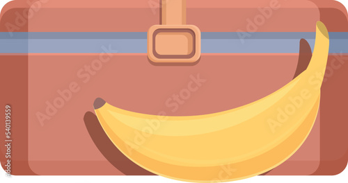 Banana lunch box icon cartoon vector. Food bag. Snack meal