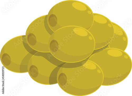 Green olives icon cartoon vector. Branch oil. Greek oliva