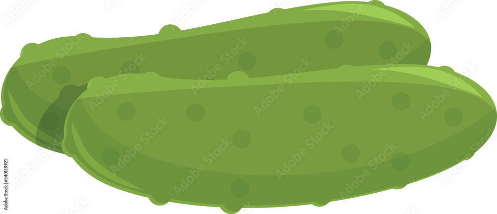 Fototapeta premium Green cucumber icon cartoon vector. Plant flower. Nature food