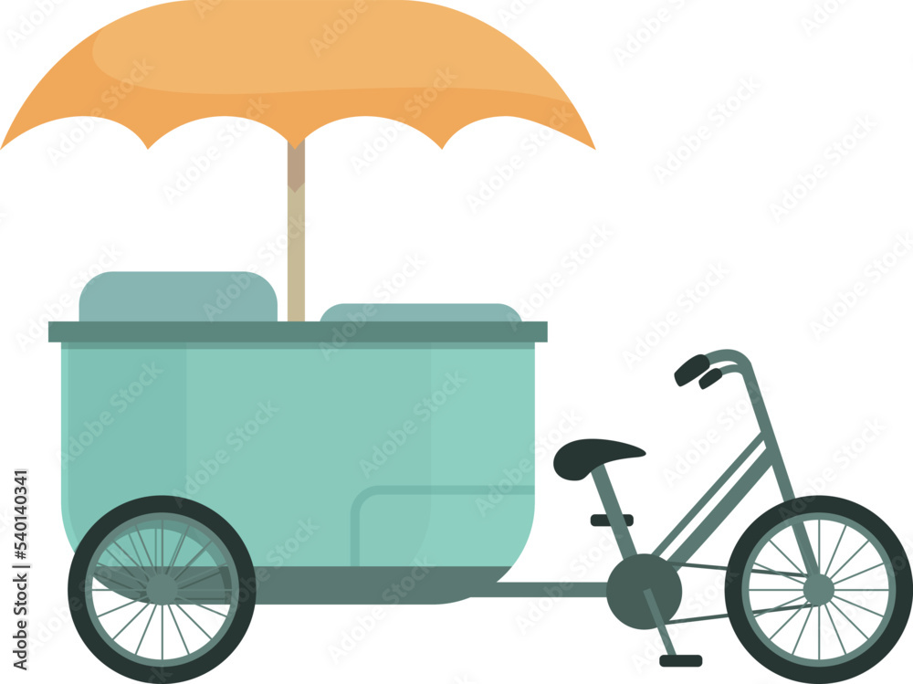 Bike food icon cartoon vector. Street truck. Shop coffee