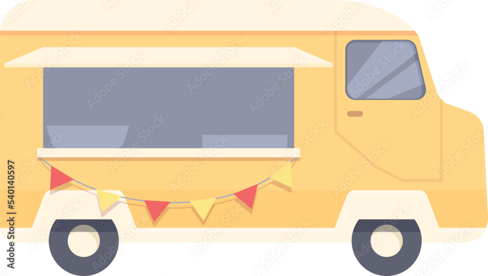 Shop truck icon cartoon vector. Street food. People snack Shop truck icon cartoon vector. Street food. People snack
