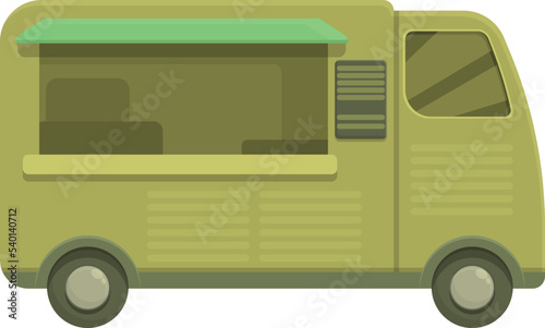 Snack hipster icon cartoon vector. Street food. Van festival