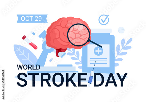 World stroke day, illustration stroke diseases anatomy for medical, Design can be used for websites, landing pages,mobile apps, ui ux, banners