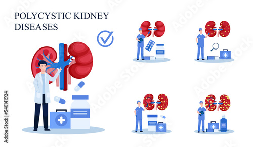 Set of Kidney disease vector illustration