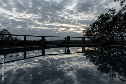 sky reflection on the pool