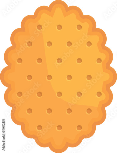 Top cracker icon cartoon vector. Food cookie. Vanilla shape