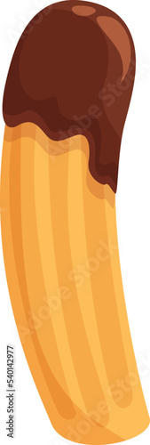 Menu churro icon cartoon vector. Spanish food. Cake spain