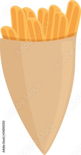 Cute churro icon cartoon vector. Spanish food. Cake spain