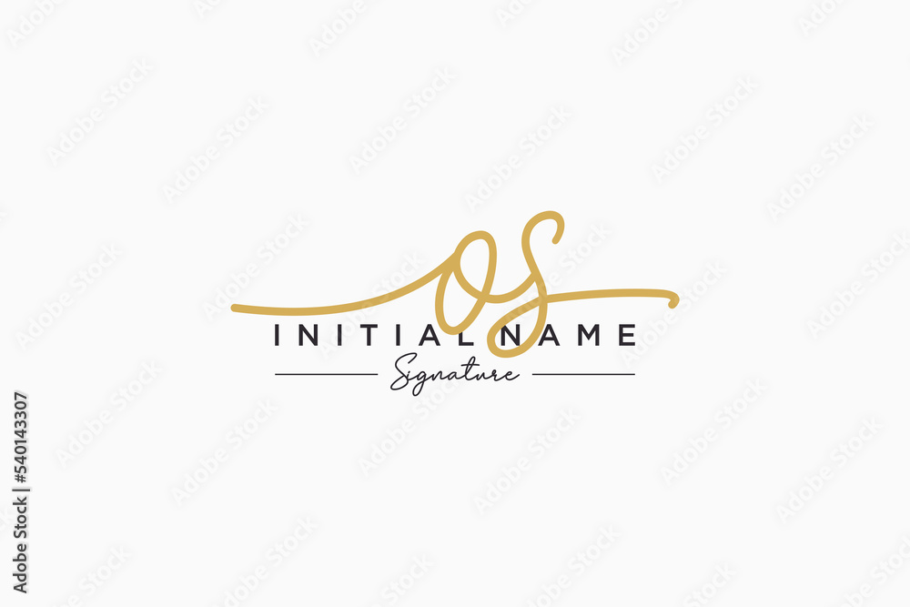 Initial OS signature logo template vector. Hand drawn Calligraphy lettering Vector illustration. - obrazy, fototapety, plakaty 