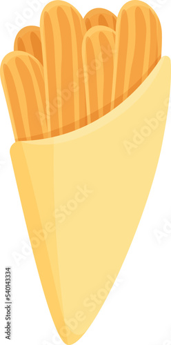 Caramel churro icon cartoon vector. Pastry food. Mexican cake