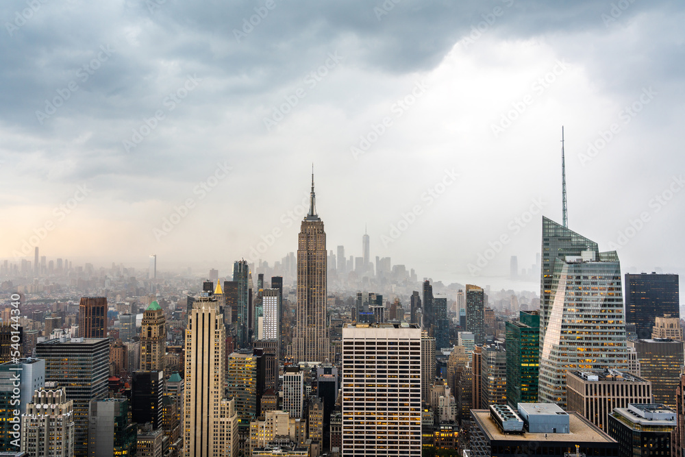  Rainy clouds over the skyscrapers of Manhattan
