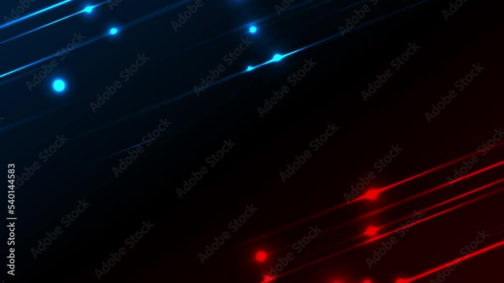 Blue and red neon glowing laser lines hi-tech background. Seamless looping abstract futuristic motion design. Video animation Ultra HD 4K 3840x2160