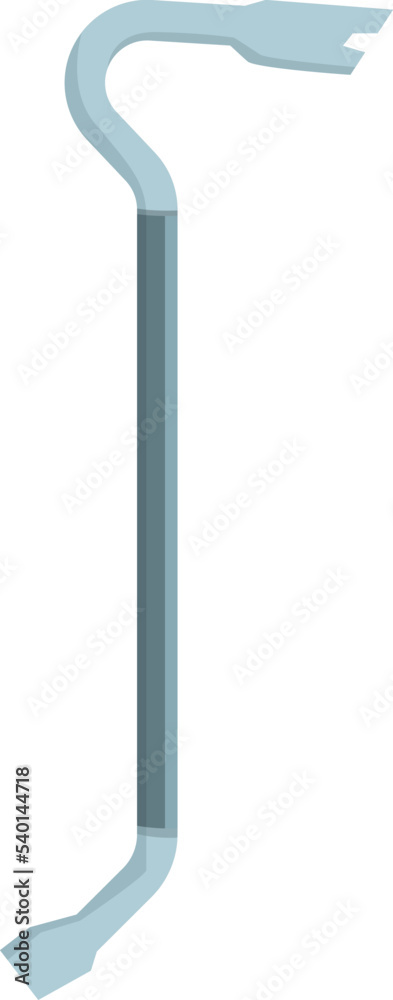 Breaking crowbar icon cartoon vector. Hand design. Steel tool