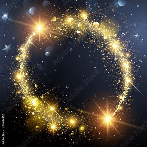 Christmas background with Gold Star